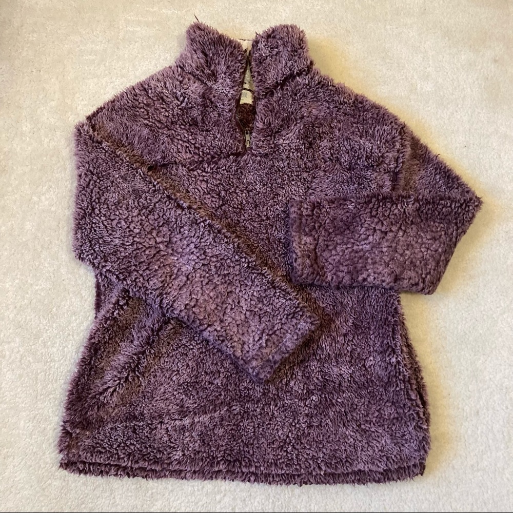 Fuzzy quarter zip pullover